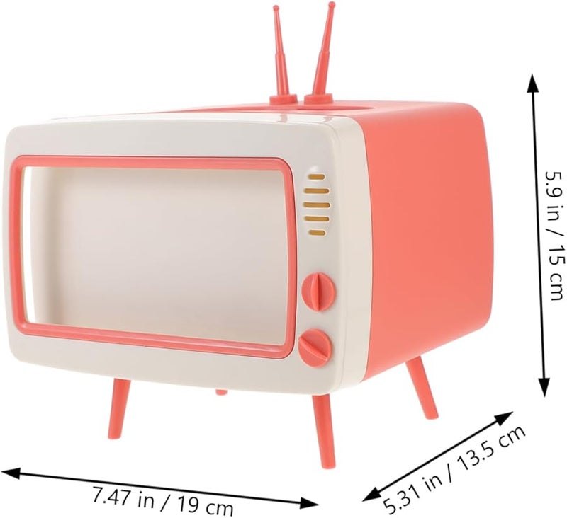 منظم مناديل مكتبي على شكل تلفزيون كلاسيكي للمنزل والمكتب - Image 5